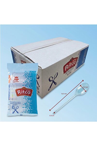 RITCO كرتون ملاعق بلاستيك شفاف رص (1000 معلقة/كرتونة)