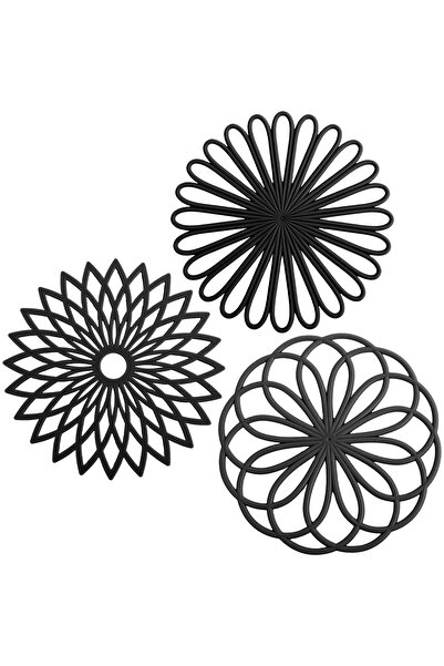 Choice طقم قواعد سيليكون أسود متوسط ​​الحجم، 3 قطع، 3/6/9 قطع، قاعدة ناعمة وم...