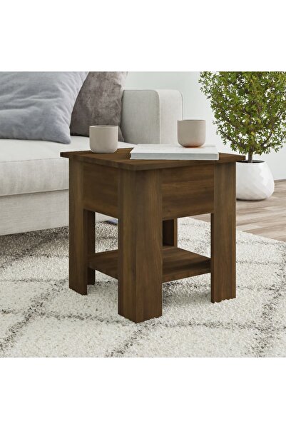 Concept Masă de cafea, stejar maro, 40x40x42 cm, lemn prelucrat