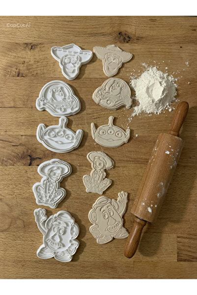 3Dikili design Toy Story Oyuncak Hikayesi 10 Parça Kurabiye Kalıbı Seti - 8-1...