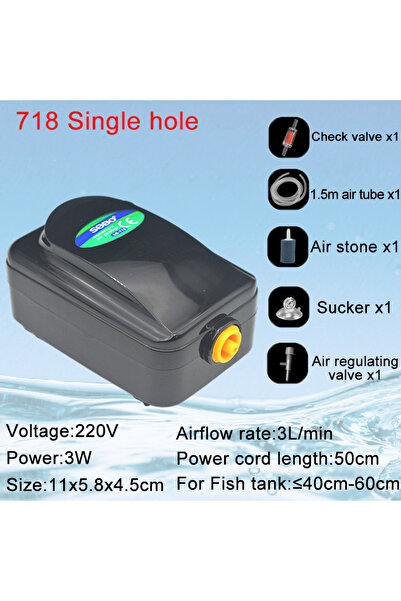 Choice5 718 Single hole set SOBO Silent Aquarium Oxygen Air Pump Fish Tank Ad...