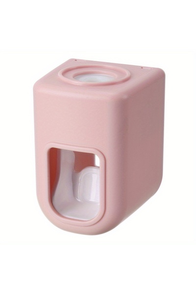 Choice3 Pink 1pc automatic toothpaste dispenser, wall-mounted, toothpaste squ...