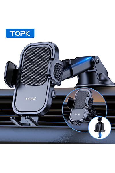 choice2 حامل هاتف سيارة عالمي 2 في 1 من TOPK، قابل للدوران 360 درجة، يُثبّت ع...