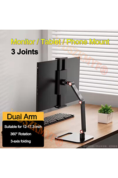 Choice 3 joints Portable Monitor Stand for 12”- 17.3" 360° Adjustable Swivel ...