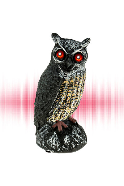 Choice1 Owl Beige New Solar Owl Scare Bird Control Devices Waterproof Garden ...