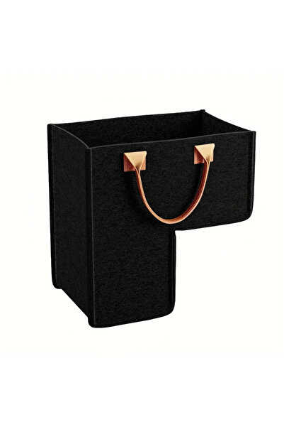 Choice Black -1PCS Durable Felt Storage Basket with PU Handles Home Office St...