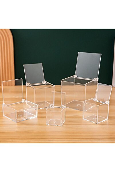 Choice4 8x8x8cm Plastic Box Durable Multi Size Storage Box With Cover Flip Co...