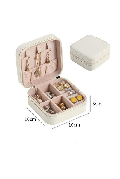 choice2 علبة تخزين مجوهرات صغيرة متعددة الوظائف باللون الأبيض للنساء، محمولة،...