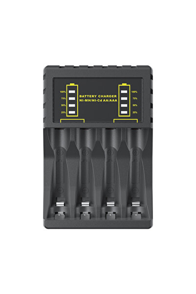 Choice1 Black 4 Slots Intelligent Ni-Mh Battery Charger For Rechargeable 1.2V...