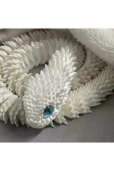 Choice ثعبان أبيض مطبوع ثلاثية الأبعاد، طوله 60 سم، لعبة أفعى الأدغال المفصلي...