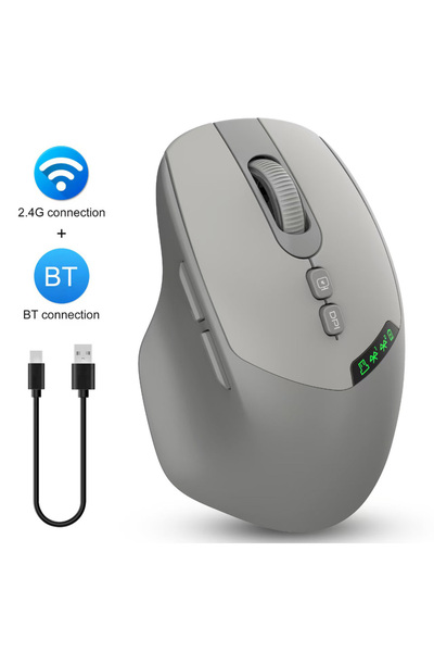 Choice1 ماوس لاسلكي ثنائي الوضع صامت بلون رمادي عتيق، إصدار 2025 الجديد والمم...