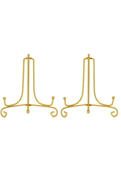 choice2 2pcs 2/4/6/8Pcs Gold Bracket Book Holder Metal Bowl Plates Plate Rack...