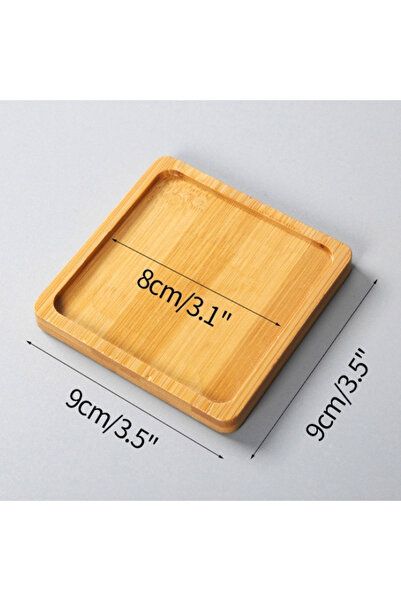 Choice3 صينية مربعة 9 سم، مصنوعة من خشب بامبو، أصيص زهور مقاوم للبهتان، حامل ...