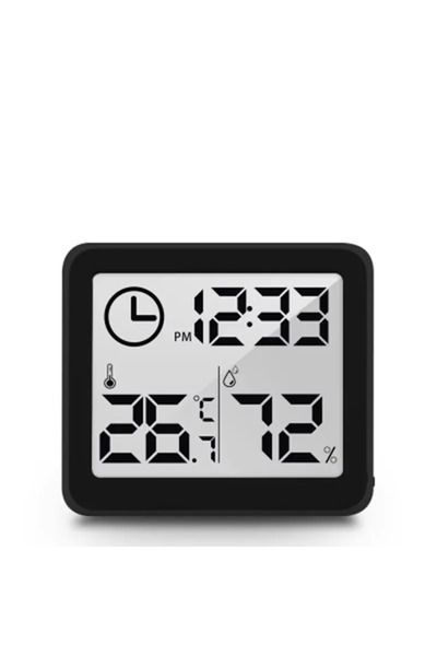 Choice black with battery Digital Desk Wall Clk with Temperature Humidity Lar...