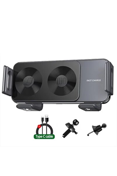 Choice1 حامل شاحن لاسلكي سريع للسيارة من فيكيفون، أسود اللون، ثنائي الملفات، ...