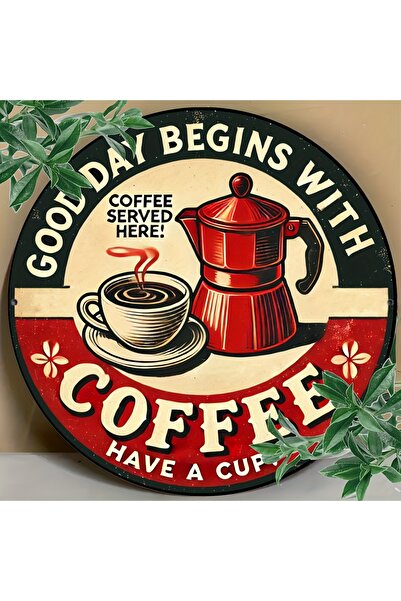 Choice Round 20X20CM 7.8" Diameter Vintage Round Aluminum Sign "Good Day Begi...