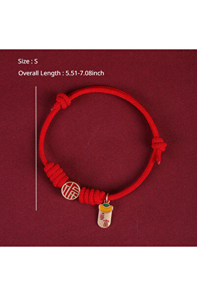 Choice طوق حيوانات أليفة صيني الطراز قابل للتعديل، مصنوع من حبل أحمر مضفر، من...