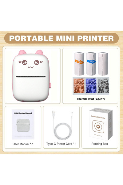 Choice1 طابعة وردية صغيرة حرارية للصور حراري | تطبيق جوال: طباعة ممتعة، شحن U...