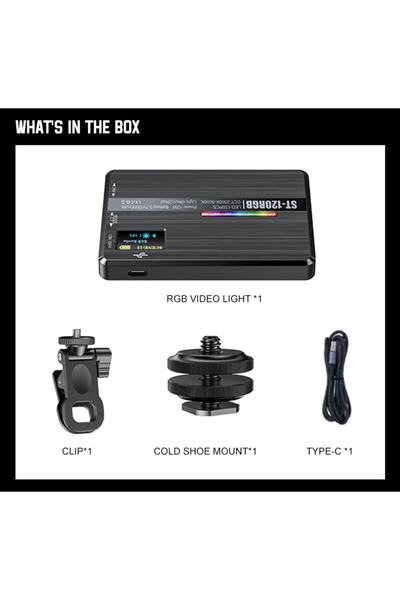 Choice ST120RGB ST120 إضاءة فيديو ملونة بالكامل 2500-9000 كلفن، إضاءة تعبئة ل...