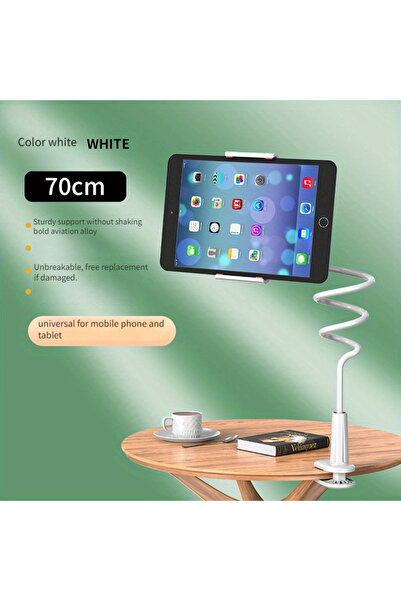 Choice حامل مكتبي أبيض مريح بجانب السرير للهواتف المحمولة والأجهزة اللوحية: ي...