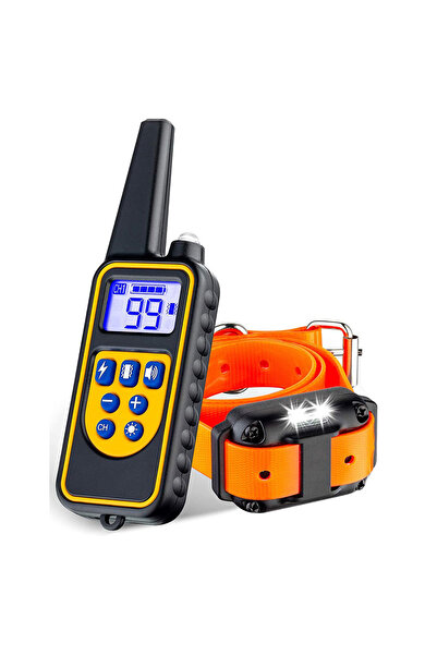 Choice4 USB Leather Orange 800m Electric Dog Training Collar Detachable Bark ...