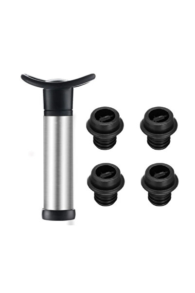 Choice مجموعة من 5 قطع لحفظ النبيذ المفرغ من الهواء، حافظة مضخة مع 4 سدادات ن...