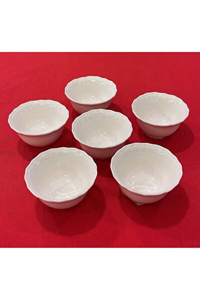 Aryıldız Bone Porselen 6 lı Yuvarlak Reçel Lokum Tabağı 8 cm