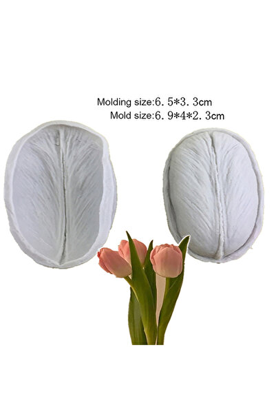 Choice1 قالب سيليكون على شكل بتلات زهرة التوليب (قطعتان) أدوات تزيين الكيك، ق...