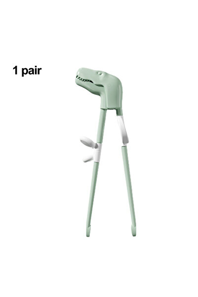Choice green 1pair 1/2 Pairs - Reusable Dinosaur-Shaped Training Chopsticks -...