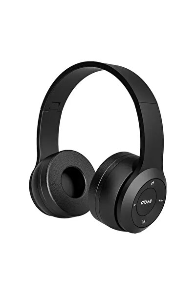 choice2 سماعات رأس لاسلكية قابلة للطي من فيكيفون P47 باللون الأسود، مزودة بمي...