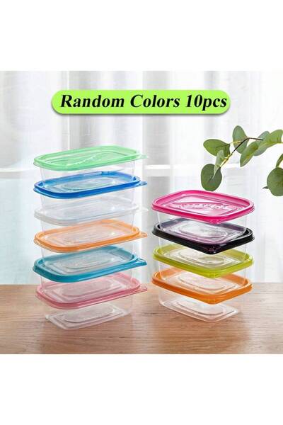choice2 10pcs Stackable & Reusable Transparent Rectangular Food Storage Conta...