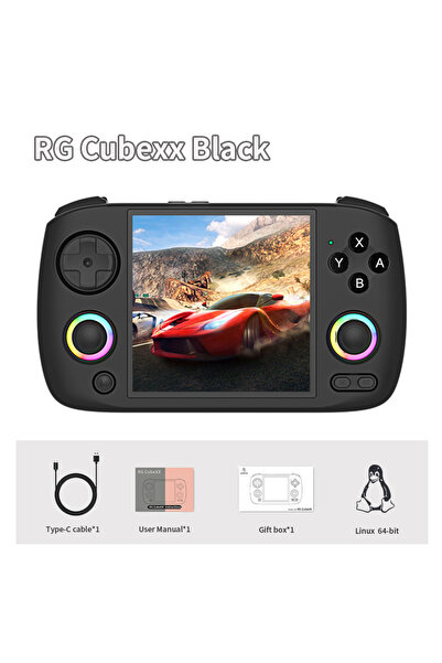 Choice جهاز ألعاب محمول أسود 64 جيجابايت ANBERNIC RG Cubexx Retro بشاشة IPS م...