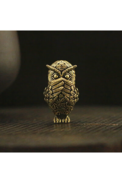 choice2 Light Yellow Brass Figure Owl Statue Collectible Home & Office Decor ...