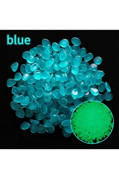 Choice13 10bag(1000pcs) blue Outdoor Luminous Stones Glow in Dark Garden Pebb...