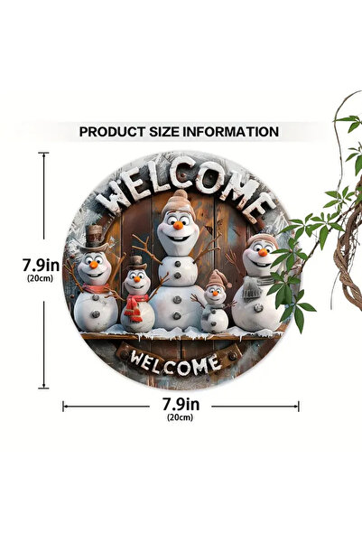 Choice 20x20cm TYA79281 Vintage Snowman Welcome Metal Sign (20x20cm) - Aesthe...