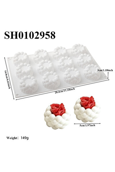 Choice SH0102958 قالب سيليكون على شكل سحابة فقاعية بـ 12 تجويفًا لتحضير موس ا...