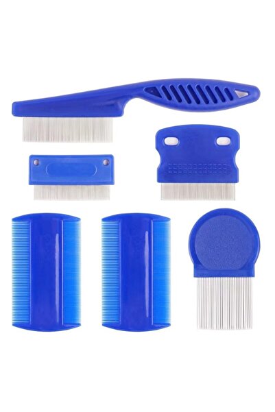 Choice1 مجموعة من 6 قطع باللون الأزرق، 4 أمشاط لإزالة البراغيث والقمل، أمشاط ...