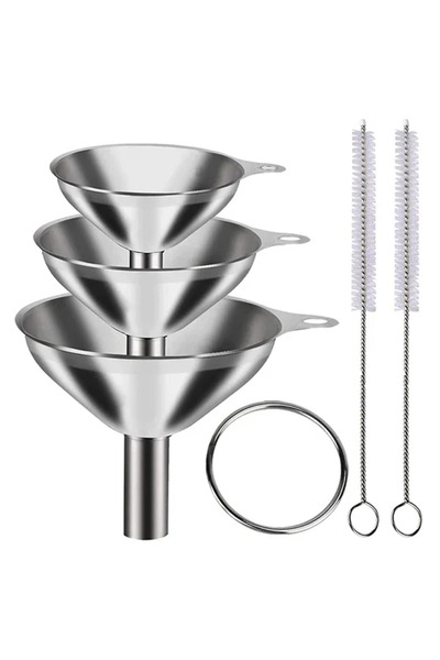 Choice مجموعة من 5 قطع من قمع المطبخ المصنوع من الفولاذ المقاوم للصدأ (3/5 قط...