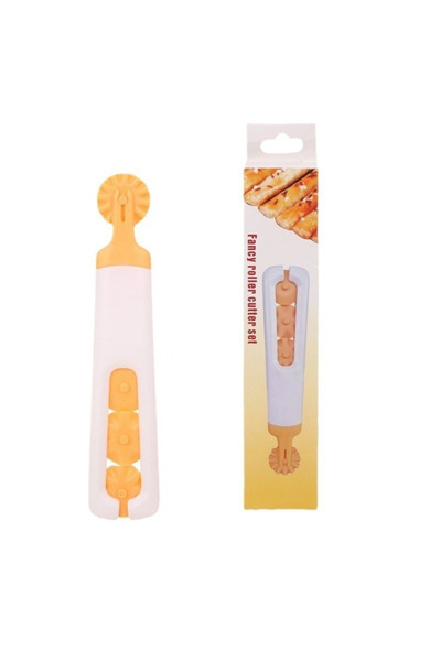 Choice قطاعة بسكويت يدوية وردية اللون، قطعة واحدة، شفرة دائرية لتقطيع العجين