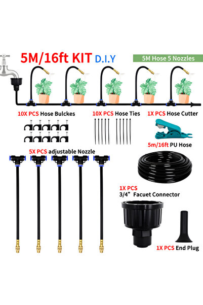 choice2 DIY 5M DIY Free Bending Universal Spray Kit For Greenhouse Garden Flo...