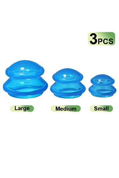 Choice1 3PCS Blue Grippopso 3/6 Pcs Cupping Kit for Massage Therapy 3 Sizes S...