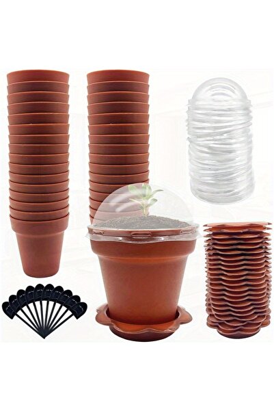 Choice 20 قطعة من أواني الزهور الورقية مع غطاء للتحكم في الرطوبة، وأواني بلاس...