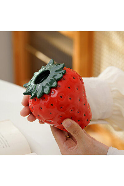 Choice1 مزهرية فراولة حمراء، مزهرية سيراميك على شكل فاكهة، ديكور منزلي، مزهري...