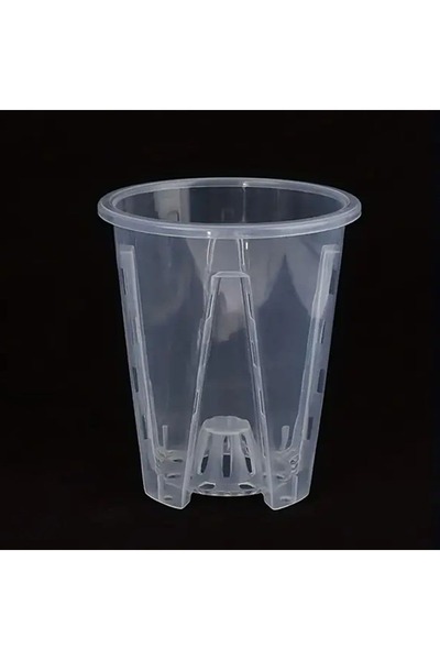 Choice6 أصيص زهور بلاستيكي شفاف للتحكم في الجذور، بقطر 14 سم، بدون صينية، قاب...