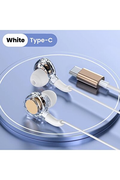 Choice1 سماعات أذن بأسلاك بيضاء من نوع Type-C من EARDECO، مانعة للضوضاء، صوت ...