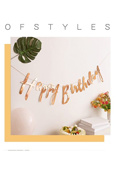Choice rose gold 5m Happy Birthday Banner Bunting Paper Birthday Wedding Part...