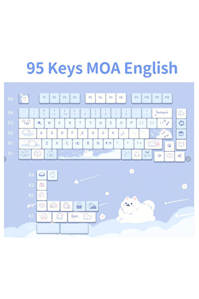 Choice حقيبة أغطية مفاتيح بيضاء، 95 مفتاحًا، أغطية مفاتيح بتصميم جرو وقطة لطي...