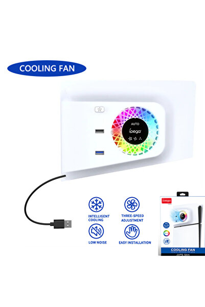 Choice White For PS5 Slim Disc Drive/ Digital Edition Cooling Fan With RGB Li...