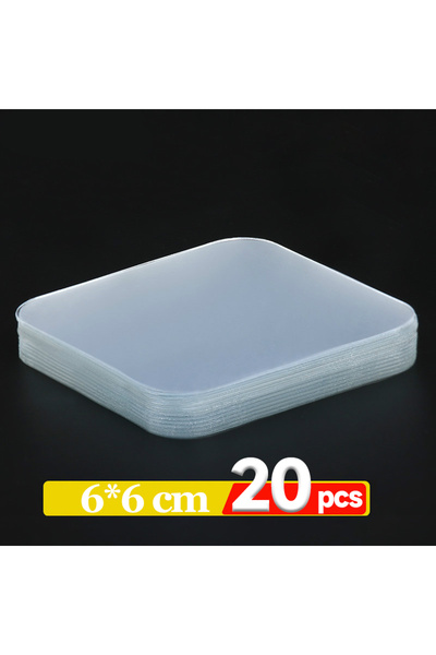Choice 6X6cm 20PCS Transparent Double Sided Adhesive Tape Nano Gel Pads Super...