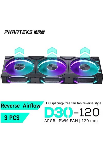Choice4 A-RGB WHITE Reverse BK 3pcs PHANTEKS D30-120 12cm ARGB splicing-free ...